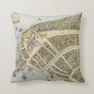 Vintage Map of New Amsterdam (1660) Cushion