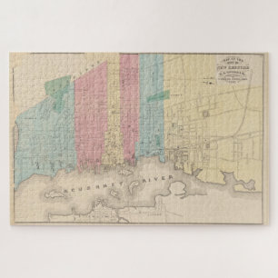 Vintage Map of New Bedford MA (1887) Jigsaw Puzzle