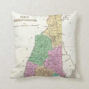 Vintage Map of New Hampshire (1827) Cushion