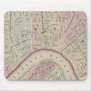 Vintage Map of New Orleans (1880) Mouse Mat