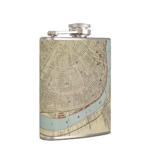 Vintage Map of New Orleans (1919) Hip Flask