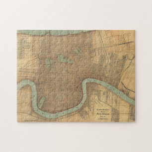 Vintage Map of New Orleans (1919) Jigsaw Puzzle