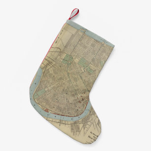 Vintage Map of New Orleans (1919) Small Christmas Stocking