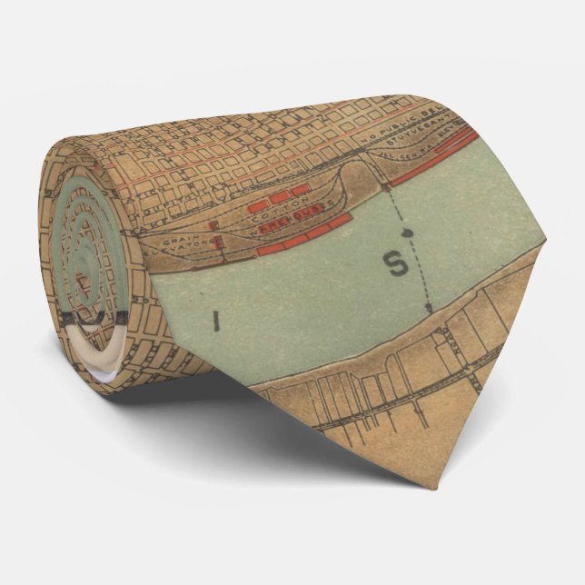 Vintage Map of New Orleans (1919) Tie (Rolled)