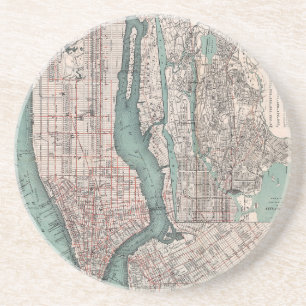 Vintage map of New York (1897) Coaster