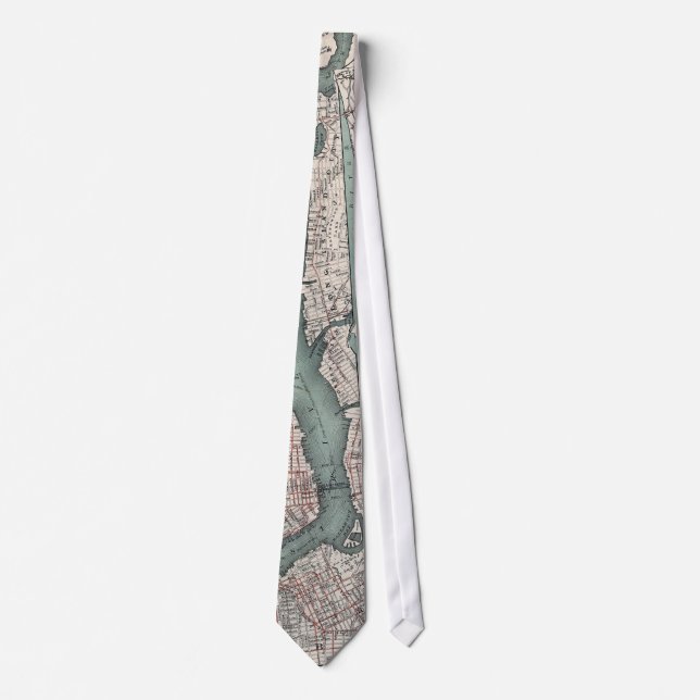 Vintage map of New York (1897) Tie (Front)