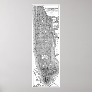 Vintage Map of New York City (1811) Poster