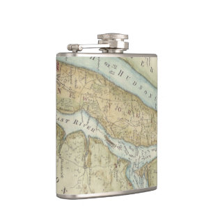 Vintage Map of New York City (1869) Hip Flask