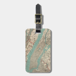 Vintage Map of New York City (1890) Luggage Tag
