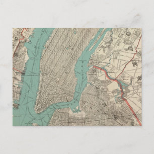 Vintage Map of New York City (1890) Postcard