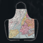 Vintage Map of New York City  Apron<br><div class="desc">A colourful vintage,  street map of  Manhattan,  Brooklyn,  Bronx,  Staten Island,  Jersey City and more repurposed on an apron.</div>