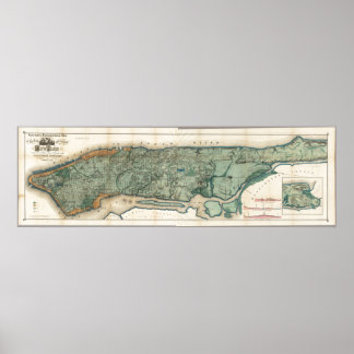 Vintage Map of New York Poster