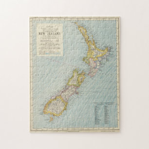 Vintage Map of New Zealand (1883) Jigsaw Puzzle