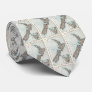 Vintage Map of New Zealand (1900) Tie