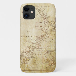 Vintage map of New Zealand c1879 iPhone 11 Case