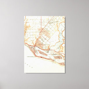 Vintage Map of Newport Beach California (1951) Canvas Print