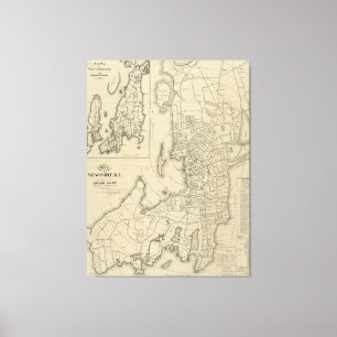 Vintage Map of Newport Rhode Island (1901) Canvas Print
