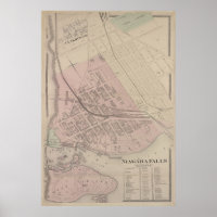 Vintage Map of Niagara Falls NY (1875)