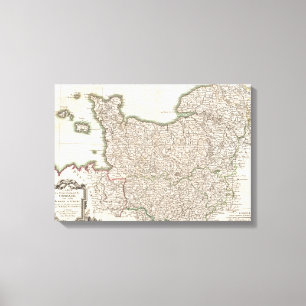 Vintage Map of Normandy (1771) Canvas Print