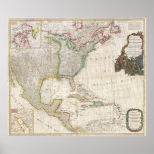 Vintage Map of North America (1794) Poster