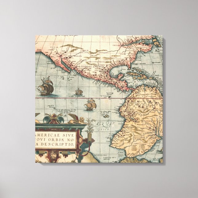 Vintage Map of North America Canvas Print (Front)