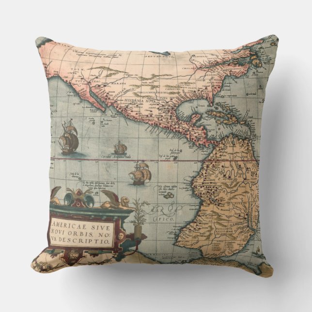 Vintage Map of North America Cushion (Front)