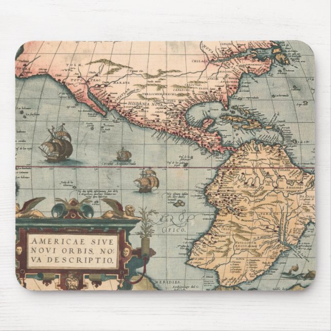Vintage Map of North America Mouse Mat (Front)