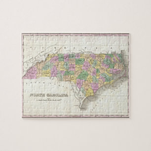 Vintage Map of North Carolina (1827) Jigsaw Puzzle