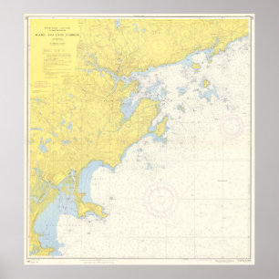 Vintage Map of North Shore Massachusetts (1957) Poster