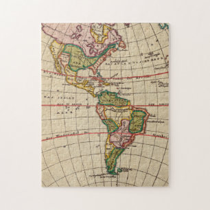 Vintage Map of North & South America (1899) Jigsaw Puzzle
