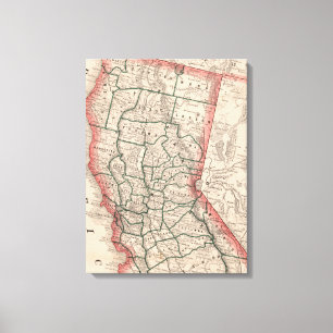 Vintage Map of Northern California (1883) Canvas Print