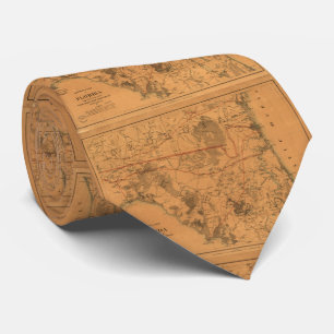 Vintage Map of Northern Florida (1864) Tie
