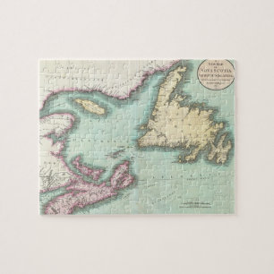 Vintage Map of Nova Scotia and Newfoundland (1807) Jigsaw Puzzle