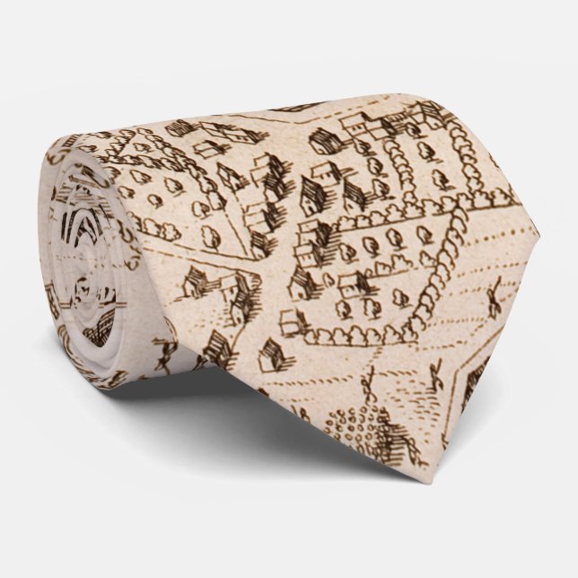 Vintage Map of Nuremberg Germany (1642) Tie (Rolled)