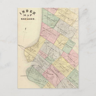 Vintage Map of Oakland California (1878) Postcard