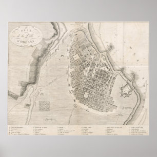Vintage Map of Odessa Ukraine (1827) Poster