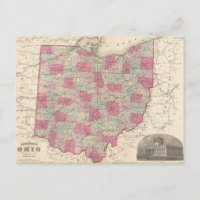 Vintage Map of Ohio (1864)