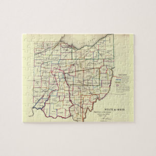Vintage Map of Ohio (1866) Jigsaw Puzzle