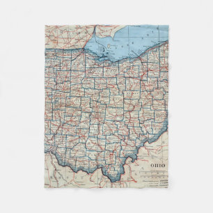 Vintage Map of Ohio (1921) Fleece Blanket