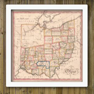 Vintage Map of Ohio Poster