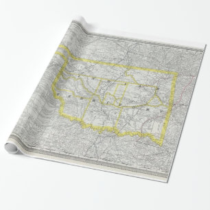 Vintage Map of Oklahoma (1889) Wrapping Paper