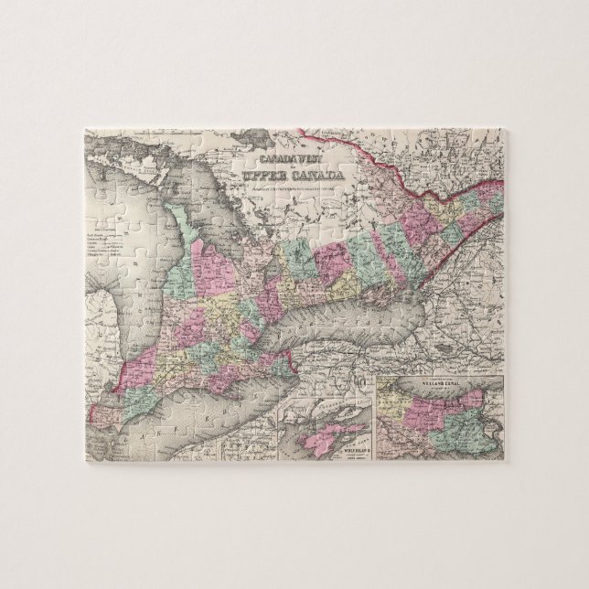 Vintage Map of Ontario (1857) Jigsaw Puzzle (Horizontal)