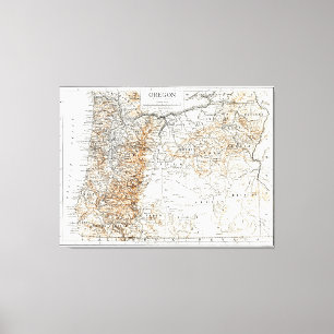 Vintage Map of Oregon (1911) 2 Canvas Print