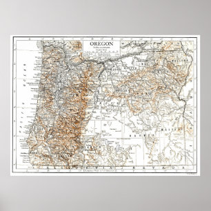 Vintage Map of Oregon (1911) 2 Poster