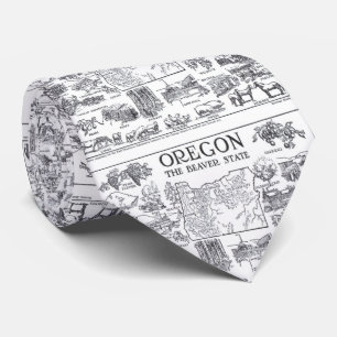 Vintage Map of Oregon (1912) - BW Tie