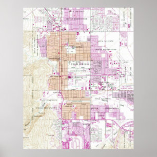Vintage Map of Palm Springs California (1957) Poster