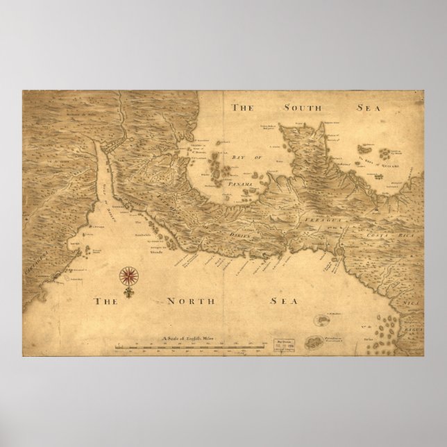 Vintage Map of Panama (1800) Poster (Front)