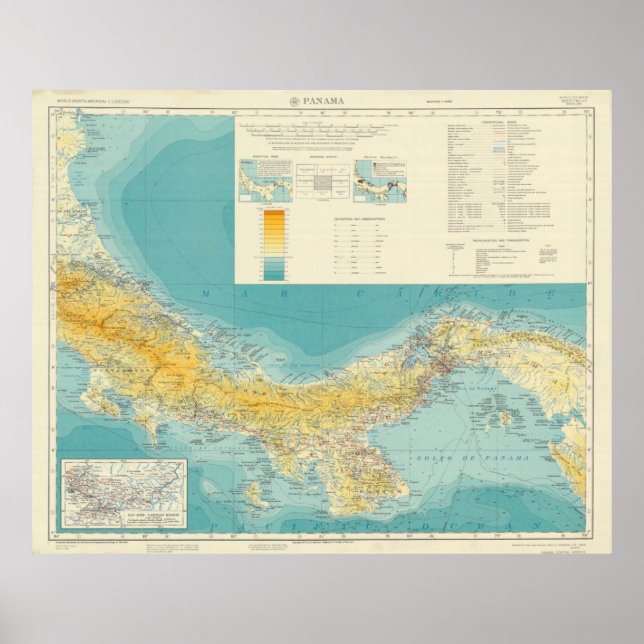 Vintage Map of Panama (1954) Poster (Front)