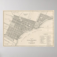 Vintage Map of Paramaribo Suriname (1876)