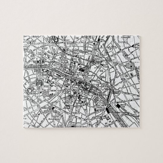 Vintage Map of Paris (1911) Jigsaw Puzzle | Zazzle.co.uk